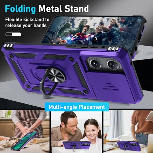 for Moto G Stylus 5G 2026/2025 Case Built in Slide Camera Cover - color: Purple, size: Moto G Stylus 5G 2026/2025