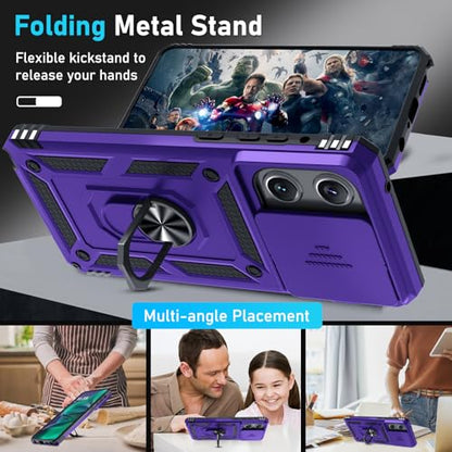 for Moto G Stylus 5G 2026/2025 Case Built in Slide Camera Cover - color: Purple, size: Moto G Stylus 5G 2026/2025