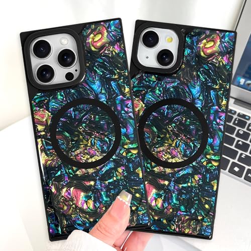 AIGOMARA Magnetic Rectangle for iPhone 14 Pro Case, Abalone Shell - color: Abalone, size: iPhone 14 Pro