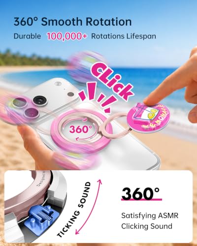 SYNCWIRE Magnetic Phone Ring Holder, for MagSafe Phone Grip Stand Kickstand - color: Mood-Blush Pink