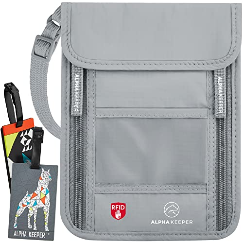 Neck Wallet, Travel Pouch For Passport Holder And Documents, Travel Neck Wallet For Traveling Women. - color: Silver