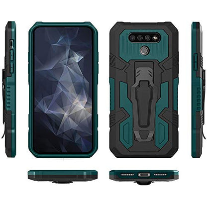 for LG K51 Phone Case,with Tempered Glass Screen Protector [2Pack] Heavy-Duty Military Grade 15ft. Drop Tested Protective Case for LG K51 -Green - color: GREEN
