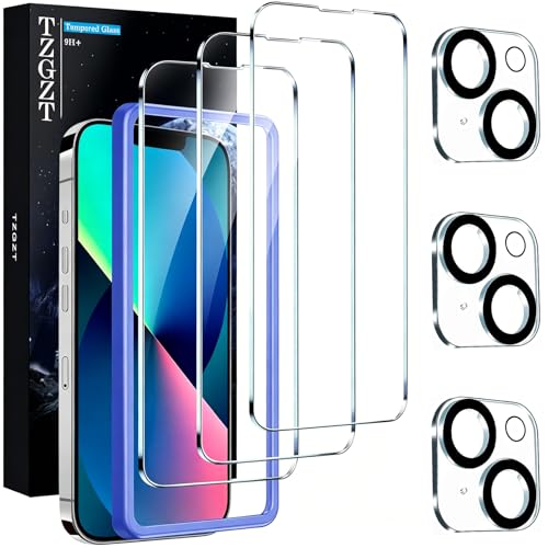 TZGZT 3 Pack Screen Protector for iPhone 13, Tempered Glass, Case Friendly - color: iPhone 13 -Clear