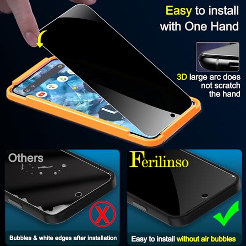 Ferilinso Privacy Screen Protector for Google Pixel 8 Pro, Tempered Glass - size: Google Pixel 8 Pro 6.7 INCH