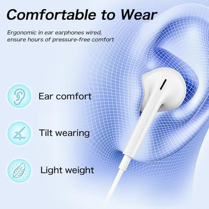 USB C Headphones Wired for iPhone 17 16 15 Pixel Galaxy