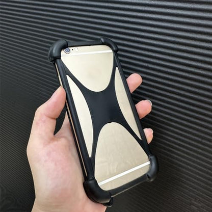 Zittop Universal Smart Phone Bumper Case Elastic Soft Silicone Cover for 5.2" Phones Size 4'' to 6.5'' inch Case (Black)