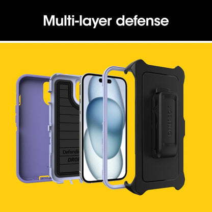 OtterBox iPhone 17e & iPhone 16e (Only) - Defender Series Case - Mountain Majesty (Purple) - Screenless - Rugged & Durable - with Port Protection - Holster Clip Includes - Microbial Defense Protection - color: Mountain Majesty (Purple), style: Non-MagSafe