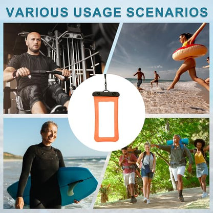 PATIKIL 3Pcs Waterproof Phone Pouch Floating No Sink Universal Cellphone Dry Bag Waterproof Phone Case for Kayaking Beach Swimming Hiking, Orange - color: Orange