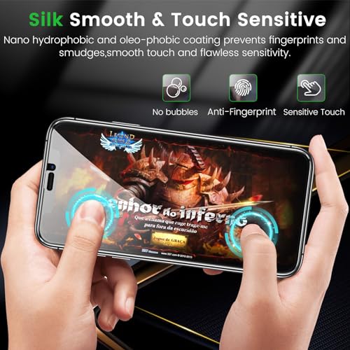 Romkasi 3 Pack Privacy Screen Protector for iPhone 11 6.1 Inch with 3 Pack Camera Lens Protector, Anti Spy Tempered Glass Film, Anti-Scratch, Touch Sensitive, Case Friendly - color: iPhone 11