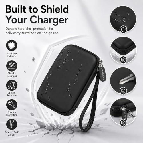 ANKHOH Travel Case for Iseyyox/for QUZUDN/for RTOPS 3 in 1 Wireless Charger - color: Black