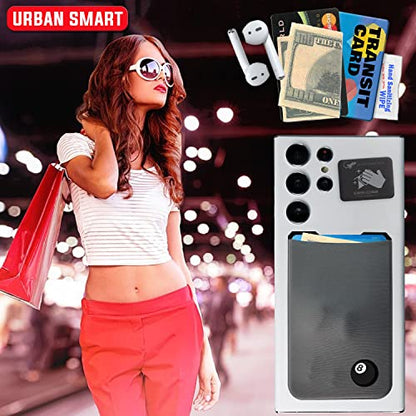 Phone Wallet - Adhesive Card Holder - Cell Phone Pouch - Stick on Lycra Pocket by Gecko - Carry Credit Cards and Cash - color: 8 BALL