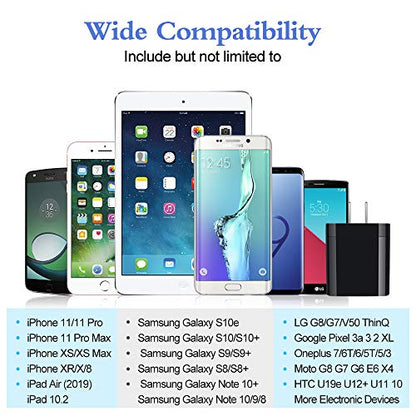 iPhone Charger Block, 4.8A Multi Port USB Wall Charger Plug Power Adapter - color: all black