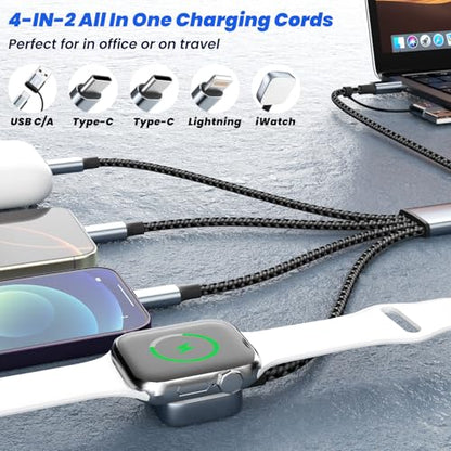 MPATIBY Travel Vacation Essentials 4 in 2 Dual Type C Multi Charging Cable