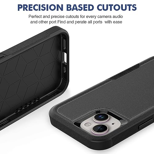Heavy‑Duty Rugged Anti‑Drop Shockproof Protective Phone Case for iPhone 15, Durable Protective Shell, Black - color: Black, size: iPhone 15