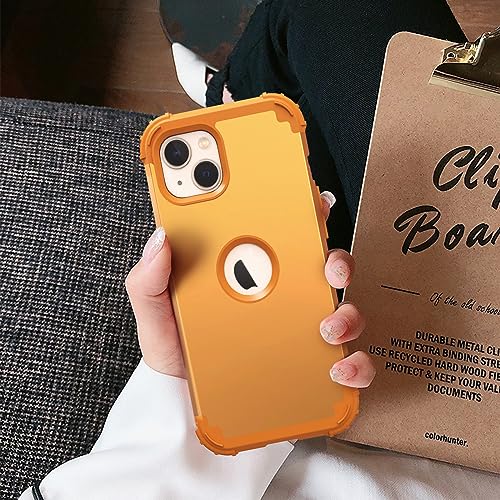 IDweel for iPhone 15 Case with Screen Protector,Luxury 3 in 1 Shockproof Slim Fit Hybrid Heavy Duty Protection Glitter Hard PC Cover Soft Silicone Bumper Full Body Case,Sundial Yellow - color: Sundial Yellow