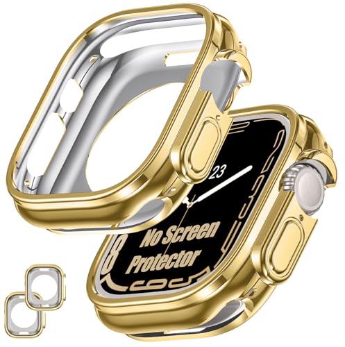 [2 Pack] Bumper Case for Apple Watch Ultra 3/Ultra 2/Ultra 49mm, Gold - color: Gold+Gold, size: 49 mm Ultra