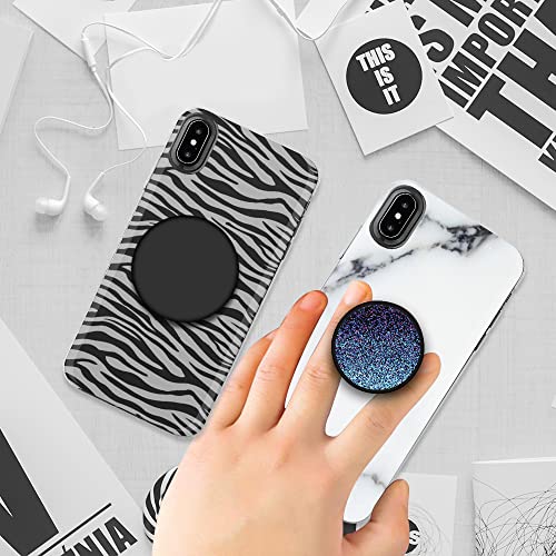 Cell Phone Stand Foldable Expanding Phone Sockets Finger Grip Holder for Smartphone and Tablets - Black - color: Black