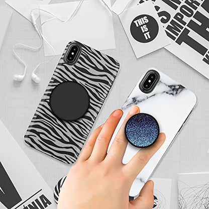 Cell Phone Stand Foldable Expanding Phone Sockets Finger Grip Holder for Smartphone and Tablets - Black - color: Black