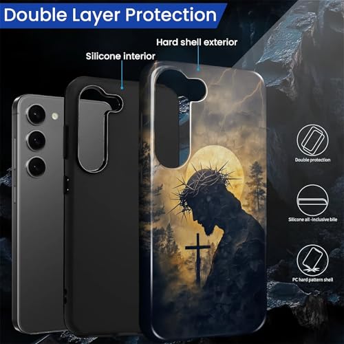 CARLOCA Case for Samsung Galaxy S23,Faith Inspired Christians Scripture Design Hybrid Dual Protection Soft TPU + Hard PC,Shockproof Anti-Scratch Cover Men Women Stylish Protective Phone Case - color: Faith Inspired Christians Scripture, size: Galaxy S23