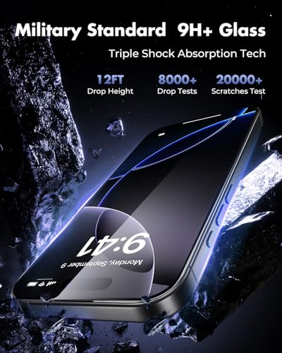 UNBREAKcable 3-Pack Screen Protector for iPhone 16 Pro,Tempered Glass | Shatterproof Glass,One Pull Perfection,Auto Dust Elimination,99.99% HD Clear,Bubble Free,Full Coverage for Apple 6.3 Inch - size: iPhone 16 Pro