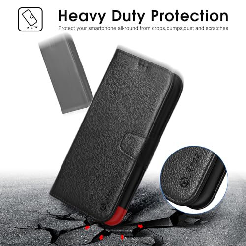 Arae Compatible with iPhone 17e/16e Case Wallet with Card Holder,Wristlet Strap Wallet Flip Cover for iPhone 17e/16e 6.1 inch Men/Women, RFID Blocking, Kickstand,Litchi Black - color: Litchi Black, size: iPhone 17e/16e 6.1 inch