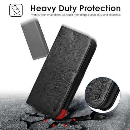 Arae Compatible with iPhone 17e/16e Case Wallet with Card Holder,Wristlet Strap Wallet Flip Cover for iPhone 17e/16e 6.1 inch Men/Women, RFID Blocking, Kickstand,Litchi Black - color: Litchi Black, size: iPhone 17e/16e 6.1 inch