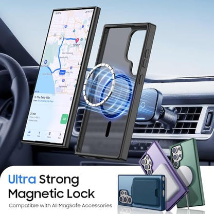 Magnetic for Samsung Galaxy S24 Ultra Wallet Case with Card Holder﻿ | Compatible with MagSafe, Shockproof Phone Cover with Detachable RFID Blocking Credit Card Slot, Black - color: Black, size: S24 Ultra 6.8"