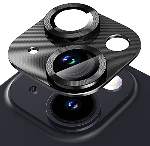 Suoman for iPhone 14 6.1 inch/iPhone 14 Plus 6.7 inch Camera Lens Protector, 9H Tempered Glass Film, [Does not Affect Night Shots] Metal Lens Protective Cover - Black - color: Black