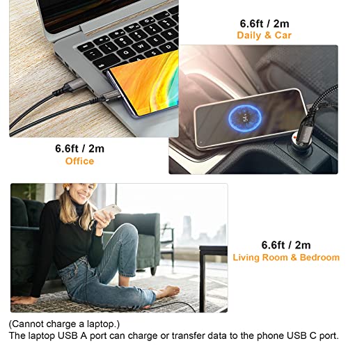 USB A to USB C Cable 6.6ft, 10Gbps Data Transfer 60W 3A Fast Charging Cable - color: Grey, size: 6.6FT