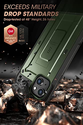 SUPCASE for iPhone 14 Case with Stand & Belt-Clip (Unicorn Beetle Pro), [Built-in Screen Protector] [Military-Grade Drop Protection] Heavy Duty Rugged Phone Case for iPhone 14 / iPhone 13, Guldan | Built-in Kickstand, 360° Rotating Belt Clip, Full-Body Ru