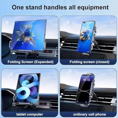 Car Wireless Charger Stand Fold Screen Fast Charging 15W Fast Car Wireless Charging Stand for Phone Holder