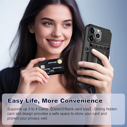 SAMONPOW for iPhone 12 Pro Max Case Wallet with Card Holder [4 Cards] & Stand & Military-Grade Protection Heavy Duty Shockproof Hidden Card Slot Wallet Phone Case for iPhone 12 Pro Max for Women Men - size: for iPhone 12 Pro Max