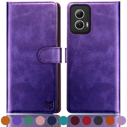 SUANPOT for Motorola Moto G Power 5G 2024 6.7" Wallet case with RFID Blocking Credit Card Holder,Flip Book PU Leather Protective Cover Women Men for Power 5G 2024 Phone case Purple - color: Purple