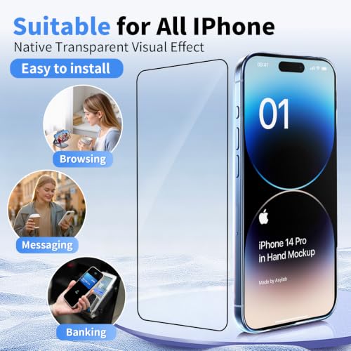 Front Screen + Back Glass Protector for iPhone 14 Plus with Lens Protector - color: [Clear]-iPhone 14 Plus