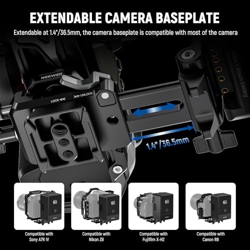 NEEWER Foldable V Mount Battery Plate with Arca Type Baseplate, PS015 PRO
