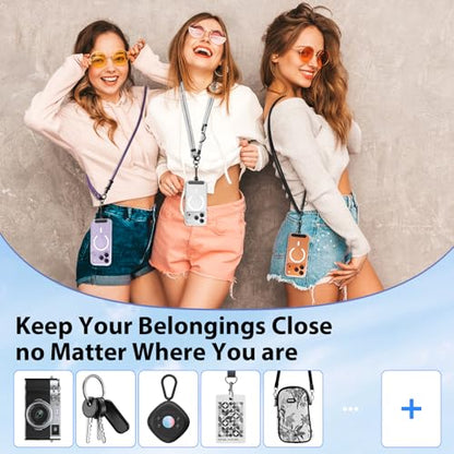 Phone Lanyard, Phone Strap Crossbody with 2 Pack Tether Tab, Adjustable Anti Theft Phone Strap for All Phones (gray) - color: Gray