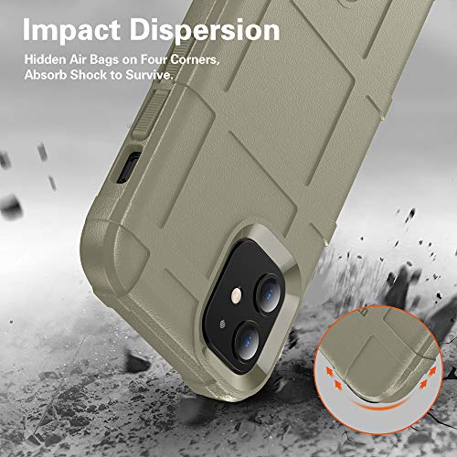 Rugged Shield TPU Thick Solid Armor Tactical Protective Case Compatible with iPhone 12 Mini (5.4 inches) - Light Clay - color: Light Clay, size: iPhone 12 mini