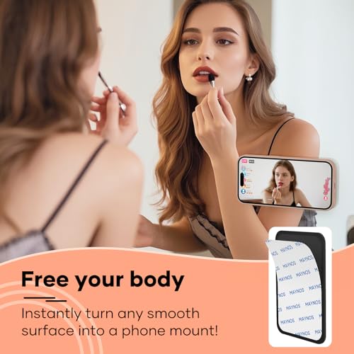Silicone Phone Sticky Grip, Suction Phone Case Mount for iPhone and Android, Hands-Free Sticky Cell Phone Grip, Mobile Fidget Mirror Holder for Selfies and Videos - color: Midnight Mystery（Black）