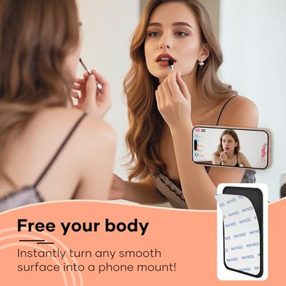 Silicone Phone Sticky Grip, Suction Phone Case Mount for iPhone and Android, Hands-Free Sticky Cell Phone Grip, Mobile Fidget Mirror Holder for Selfies and Videos - color: Midnight Mystery（Black）