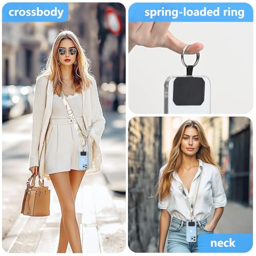 2 Pack Phone Lanyard Cell Phone Lanyard Crossbody Adjustable Phone Strap for Use Around the Neck Cell Phone Lanyard - color: Desert Leaf