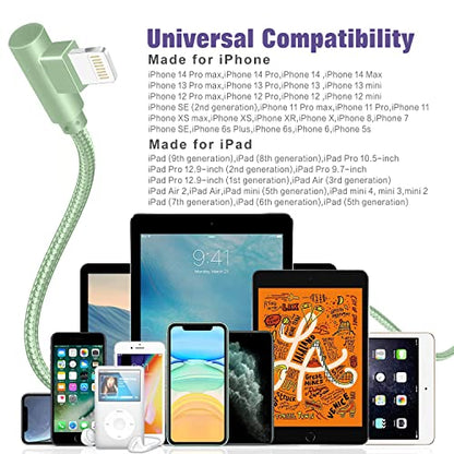 iPhone Charger,3 Pack 10FT Lightning Cable [Apple MFi Certified] 90 Degree