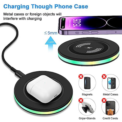 Pixel Wireless Charger for Google Pixel 11 Pro XL 10 Pro XL 10a 9a 8a 8Pro - color: Black, style: 2-Pack