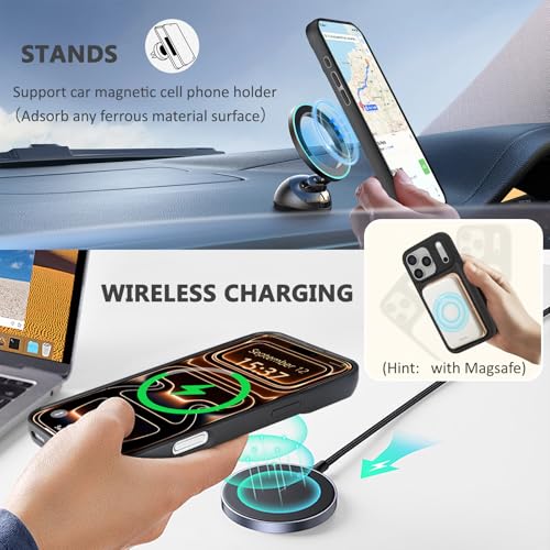 for iPhone 17 Pro Wallet Case, Detachable Magnetic Phone Case,Faux Leather Strap Wallet,with RFID Blocking，Zipper Card Holder，Shoulder Straps (Black) - color: Black, size: iPhone 17 Pro