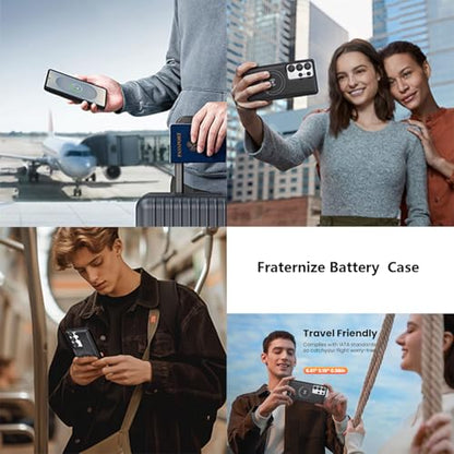 Charging Phone case for Samsung Galaxy S23/Galaxy S22 Battery Case, Real 10000mAh Portable Power Bank with Magnetic Wireless Charging,Protective Charger Phone case with Battery Pack Black - size: Galaxy S23/Galaxy S22