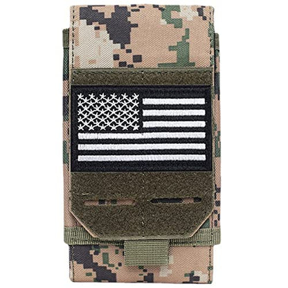 Molle Phone Pouch, Small Molle Pouches, Tactical Cell Phone Holster, Heavy Duty Waterproof Smartphone Case Holder for Vest Belt Waist (Black) - color: SIMPLE BLACK