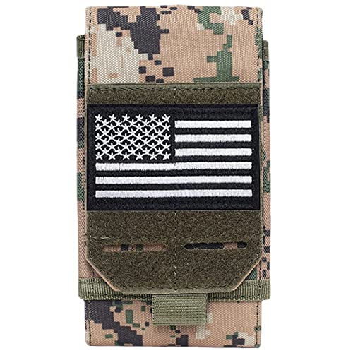 Molle Phone Pouch, Small Molle Pouches, Tactical Cell Phone Holster, Heavy Duty Waterproof Smartphone Case Holder for Vest Belt Waist (Black) - color: SIMPLE BLACK