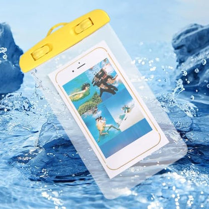 Phone Waterproof Pouch Touchscreen Compatible Cycling Smartphone Bag for Beach Cruise Vacation Swimming Kayaking Diving Travel Yellow - color: Yellow