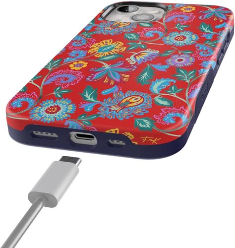 Casely iPhone 15 Plus Case | Painted Flowers | Frida Kahlo Floral | Bold Protective Design | Compatible with MagSafe - color: Frida Kahlo | Painted Flowers | Floral