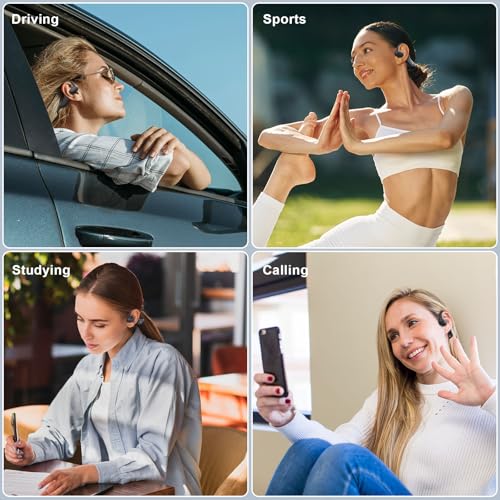 LEVN Open Ear Headphones, Running Headphones Bluetooth 5.3, 14H Battery Sweatproof & Water-Resistant, Wireless with Built-in Mic for Sport, Cycling, Workout, Gift