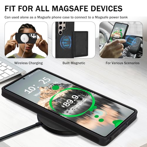 for Samsung Galaxy S26 Ultra Wallet Case, 2-in-1 Detachable Magnetic Wallet Case, Card Holder RFID Blocking, Fashionable Faux Leather Card Slot & Folding Design (Black) - color: Black, size: Samsung Galaxy S26 Ultra